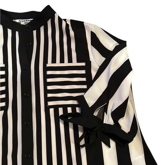 NYGARD Women’s Black & White 3/4 Sleeve Blouse Size‎ Petite Medium - Picture 5 of 5